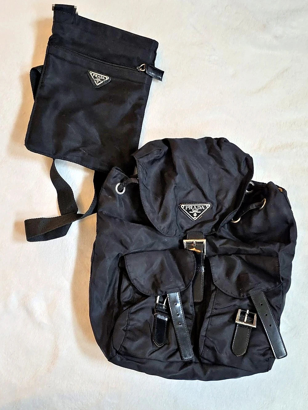 Prada Medium Nylon Backpack in Black